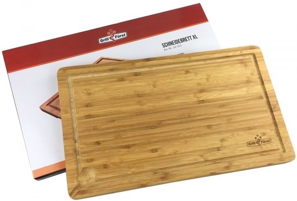 Grillfürst Bambus Schneidebrett groß 50x30 cm Bambus