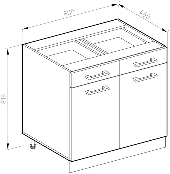 Vicco Küchenschrank Küchenzeile R-Line, Weiß Hochglanz, Schubladenunterschrank 80 cm, ohne AP Bild 3
