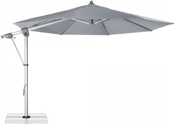Doppler Sonnenschirm / Ampelschirm "Expert 350 Pendel", inkl. Schutzhülle, hellgrau, Ø 350 cm
