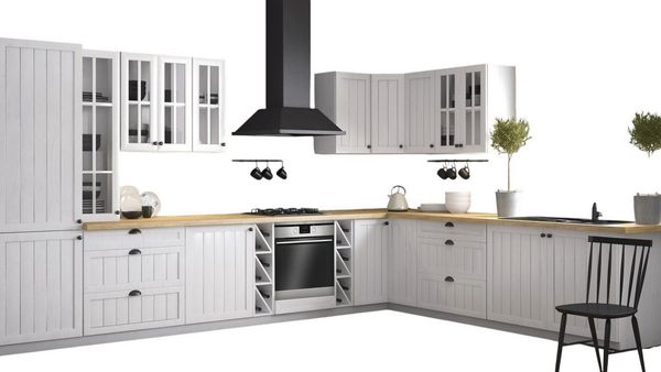 ROYAL24_MARKT Winkelküche K5-G390 - Provence - Hoher Standard mit modernem Design, (Komplett Set), Edles Material - Zeitlos - Elegant.