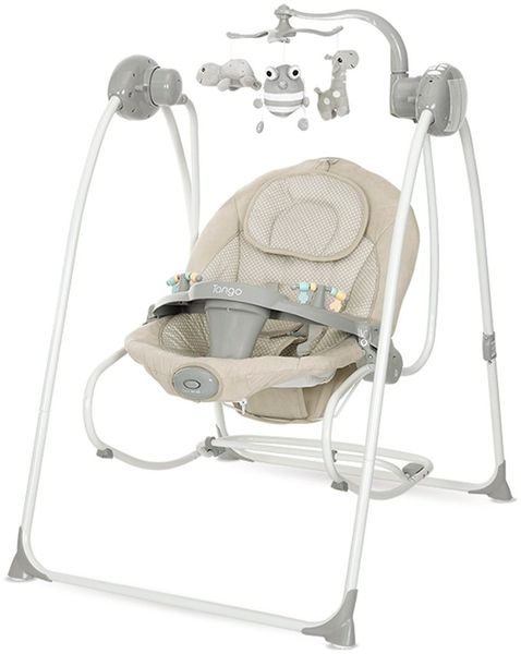 Lorelli Babywippe elektrisch Tango 2 in 1, Fernbedienung, MP3, Timer, Mobile braun