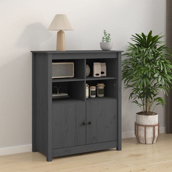 vidaXL Sideboard Grau 83 x 41,5 x 100 cm Massivholz Kiefer [821514]