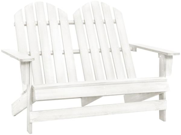 vidaXL 2-Sitzer Adirondack-Gartenbank Massivholz Tanne Weiß 315899