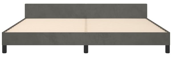 vidaXL Bettgestell mit Kopfteil Samt Dunkelgrau 200x200 cm, Härtegrad: H2 [3125837] Bild 6