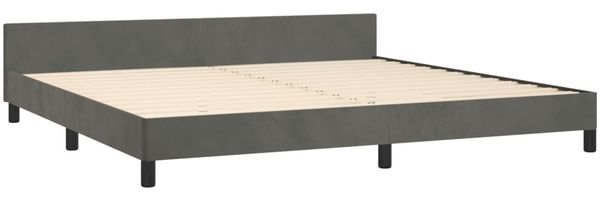 vidaXL Bettgestell mit Kopfteil Samt Dunkelgrau 200x200 cm, Härtegrad: H2 [3125837] Bild 5