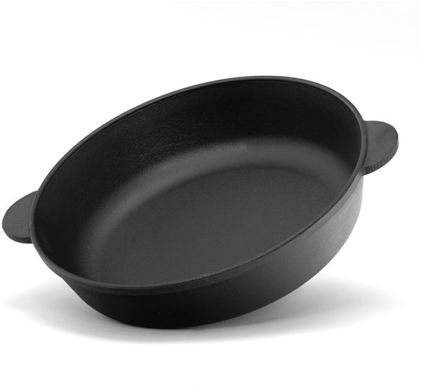 Gusseisenpfanne 26 cm Bräter Schmortopf aus Gusseisen zwei Griffe Servierpfanne