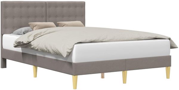 vidaXL Bettrahmen mit Kopfteil Taupe 120 x 200 cm Stoff 42027789 Bild 2