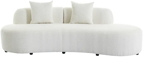 Vente-unique - BASILIANA Sofa Stoff Weiß - B 80 cm x H 76 cm x L 230 cm