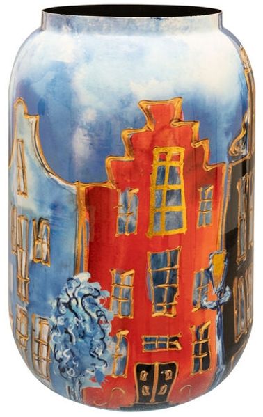Ter Steege Blumentopf-Dekorative Vase „Canalhouses“ Metall Mehrfarbig D 30 cm H 42 cm