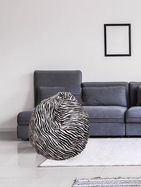Dmora Sackpouf mit "Zebra"-Muster, schwarz-weiß, Maße 80 x 120 x 80 cm