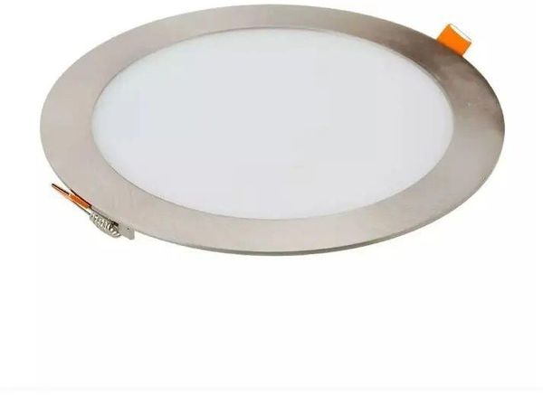 LED Slim Einbau Panel Einbauleuchten Deckenleuchte Satin Nickel Rund 24 Watt Neutralweiß