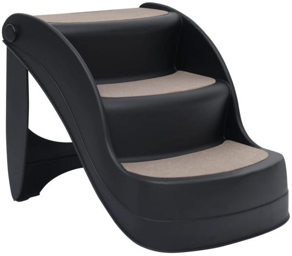 vidaXL Hundetreppe mit 3 Stufen Klappbar Schwarz 171173 Bild 1