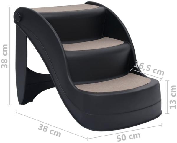 vidaXL Hundetreppe mit 3 Stufen Klappbar Schwarz 171173 Bild 8