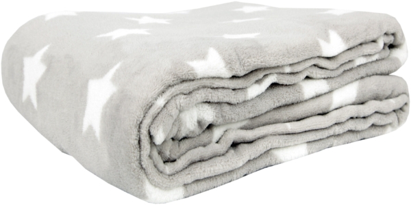 Kuscheldecke XXL (150x200 cm) - Hellgrau - Flauschdecke Microfaser-Decke mit Sternen-Muster, große weiche Wohn-Decke zum kuscheln Bild 3