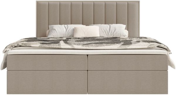 Selsey 'Togents' Boxspringbett 140x200 mit Stauraum und Topper, hydrophobe Chenille, braun Bild 6