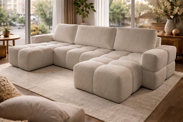 Compleo Ecksofa Wolke U Form, Eckcouch bubble, Praktische Bequeme Ecksofa WOLKS, Ecksofa Wolke mit Bettkasten