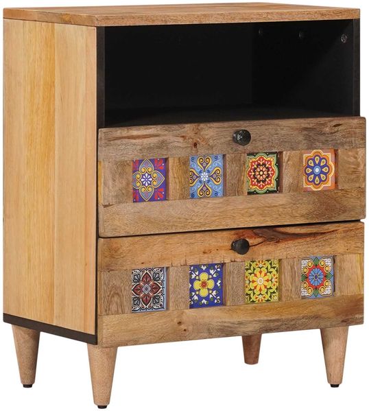 vidaXL Nachttisch Natur 50 x 33 x 62 cm Massivholz Mango 4018270