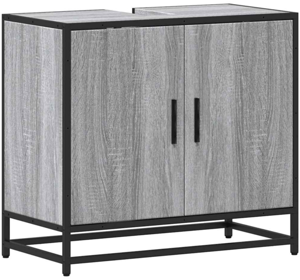vidaXL Waschbeckenunterschrank Grau Sonoma 65x33x60 cm Holzwerkstoff 849267