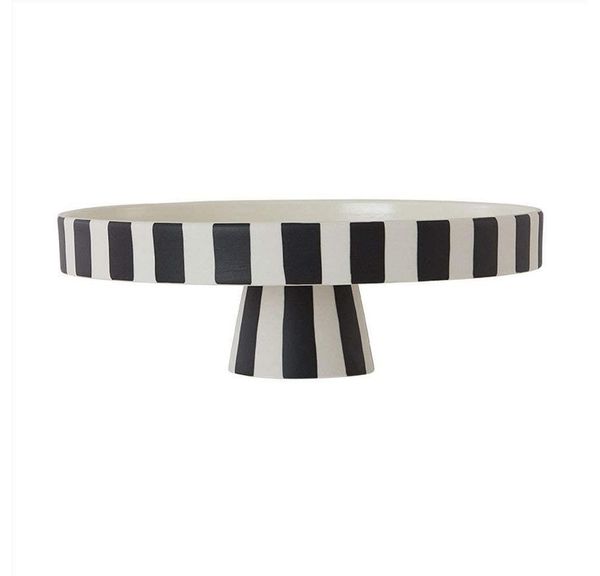 Oyoy Schale auf Fuß Toppu Schwarz-Weiß (Groß) L10157