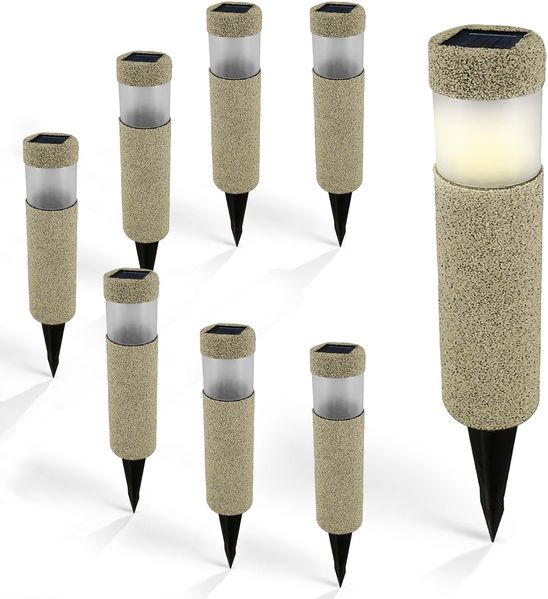 MONZANA® LED Solarlampe 8er Set Wetterfest IP44 Erdspieß Solar Außenbeleuchtung Solarleuchte Outdoor Garten Balkon