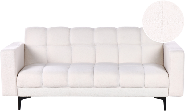 3 Sitzer Sofa ALNES Weiß Bouclé