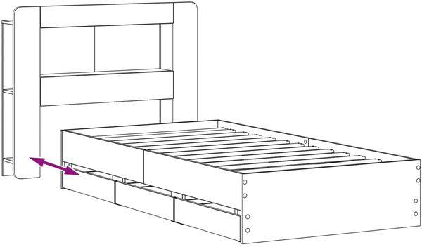 vidaXL Bettgestell mit Stauraum Grau Sonoma 100 x 200 cm Holzwerkstoff 3434012 Bild 9