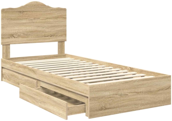 vidaXL Aufbewahrungsbett Sonoma-Eiche 100x200 cm Holzwerkstoff 3413536 Bild 4