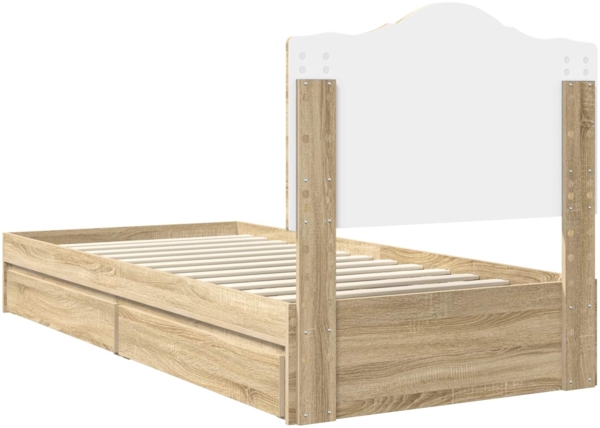 vidaXL Aufbewahrungsbett Sonoma-Eiche 100x200 cm Holzwerkstoff 3413536 Bild 9