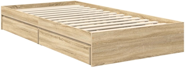 vidaXL Aufbewahrungsbett Sonoma-Eiche 100x200 cm Holzwerkstoff 3413536 Bild 5
