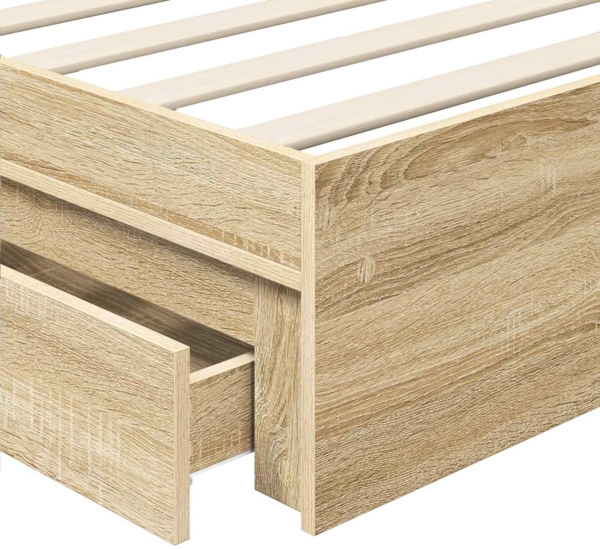 vidaXL Aufbewahrungsbett Sonoma-Eiche 100x200 cm Holzwerkstoff 3413536 Bild 10