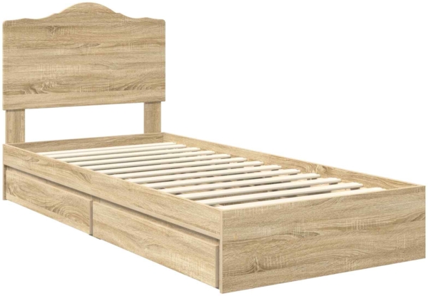 vidaXL Aufbewahrungsbett Sonoma-Eiche 100x200 cm Holzwerkstoff 3413536 Bild 3