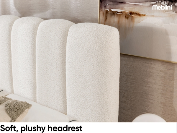 MEBLINI Boxspringbett NOMADE 160x200 cm mit Bettkasten – H3/Grau Boucle Polsterbett - Doppelbett mit Topper & Bonellfederkern-Matratze Bild 5