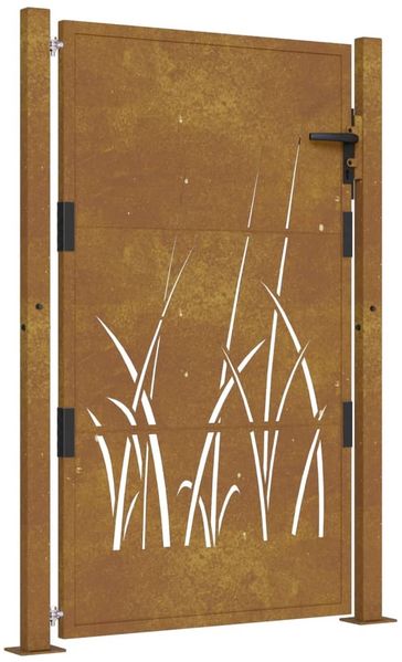 vidaXL Gartentor 100x125 cm Cortenstahl Gras-Design 153174 Bild 2