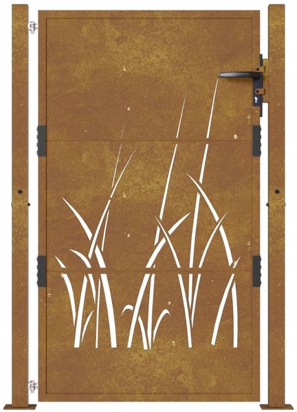 vidaXL Gartentor 100x125 cm Cortenstahl Gras-Design 153174 Bild 4