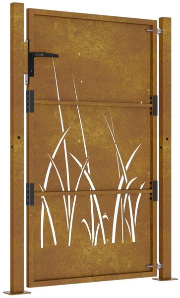 vidaXL Gartentor 100x125 cm Cortenstahl Gras-Design 153174 Bild 5