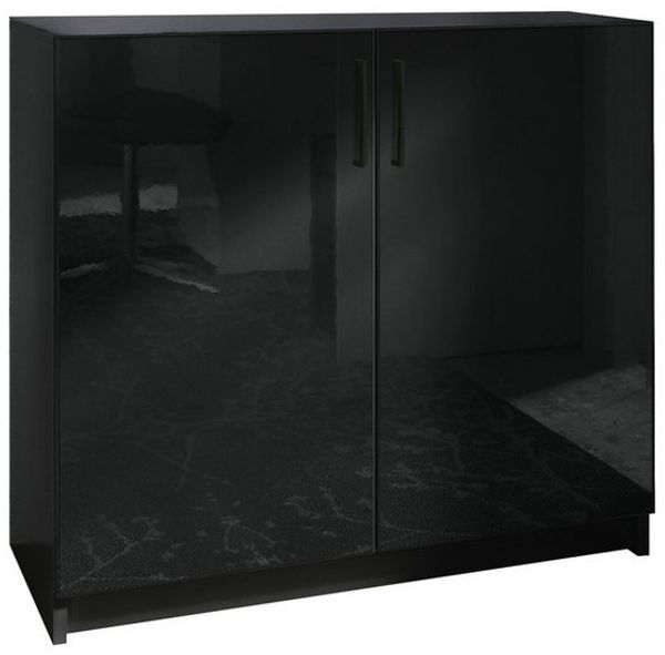 Möbelhandel Klipenstein Aktenschrank Athen V1, Büroschrank Kommode, Schwarz matt