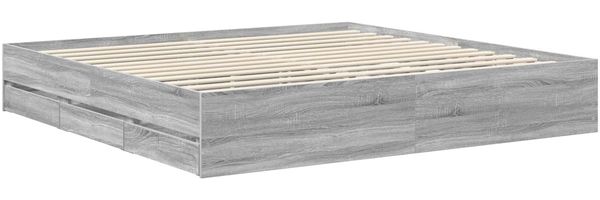 vidaXL Bettrahmen Graues Sonoma 200 x 200 cm Ingenieurs Holz 3409431 Bild 6