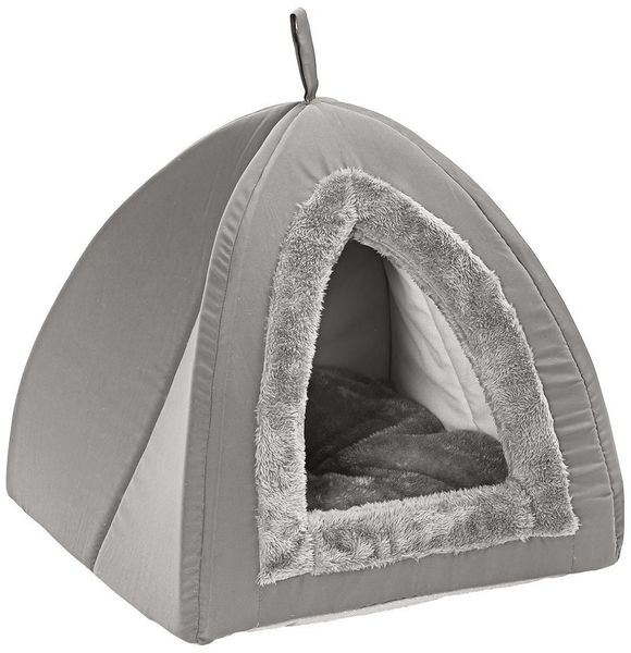 Dehner Tierbett Katzenhöhle Findus, 40 x 35 x 40 cm, Plüsch Katzenhöhle, auch für kleine Hunde wunderbar