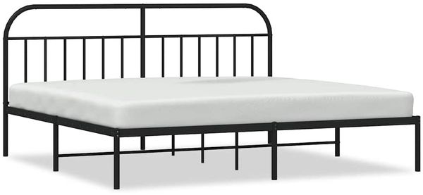 Doppelbett, Bettgestell Modernen mit Kopfteil Metall Schwarz 193x203 cm d613e