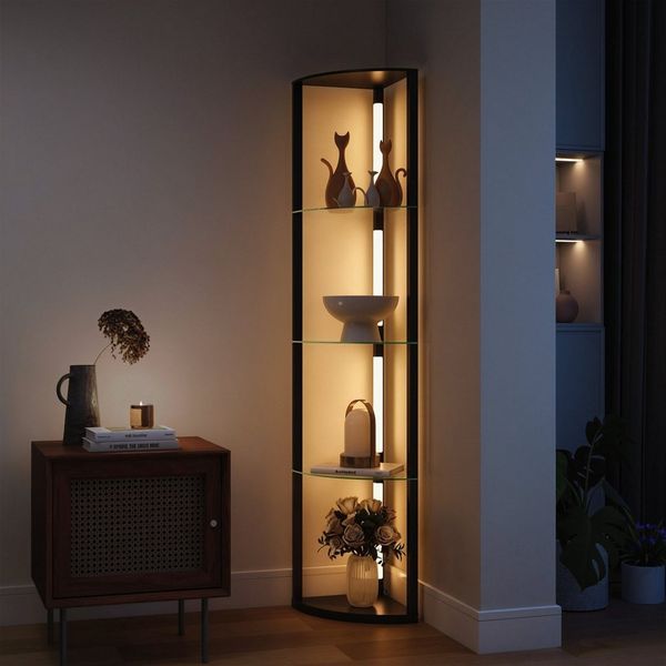HOMCOM Stehlampe LED Stehleuchte mit 3 Helligkeitsstufen Fußschalter, dimmbar, mehrere Helligkeitsstufen, Ein-,Ausschalter, LED fest integriert, Warmweiß, für Wohnzimmer Schlafzimmer Schwarz
