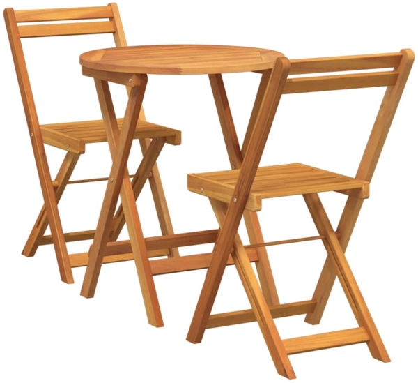 vidaXL Garten Bistro Set mit Kissen 3 pcs Braun Massivholz Akazie 4105500