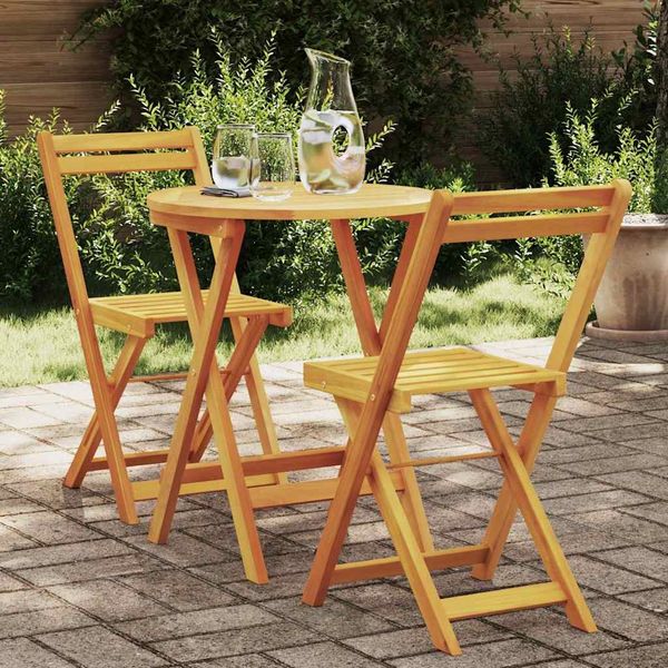vidaXL Garten Essgruppe mit Kissen 3 pcs Öl-Natur Massivholz Akazie 4105500