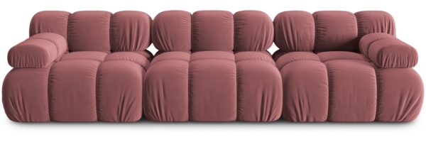 Micadoni Modulares Sofa Bellis 3-Sitzer Samt Bluvel Rosa