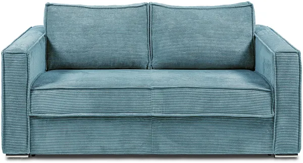 Vente-unique - LORETO Sofa SamtStoff Blau - B 223 cm95 cm x H 90 cm x L 195 cm