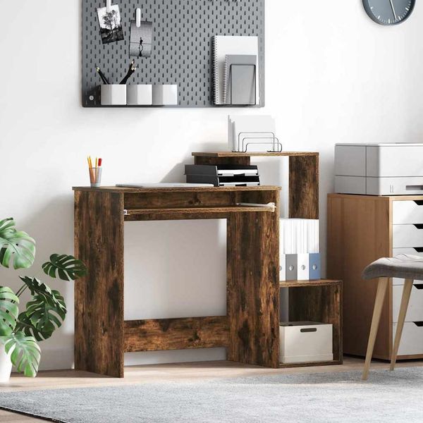 vidaXL Schreibtisch Geräucherte Eiche 106 x 41 x 88.5 cm Holzwerkstoff 869470