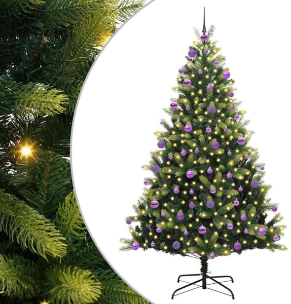 vidaXL Künstlicher Klapp-Weihnachtsbaum mit 300 LEDs Grün 210 cm 3396006