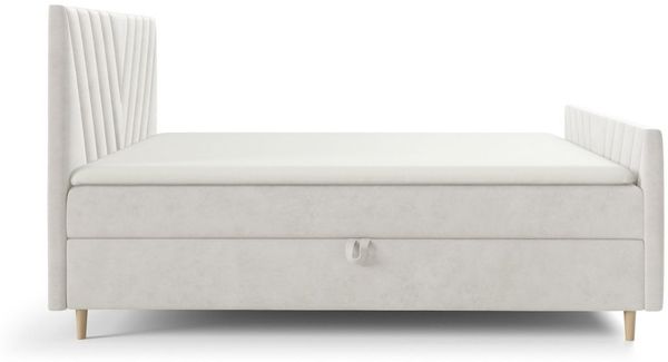 Boxspringbett Schlafzimmerbett CARLITO PREMIUM 120x220cm Stoff Fresh Altweiß Bild 3