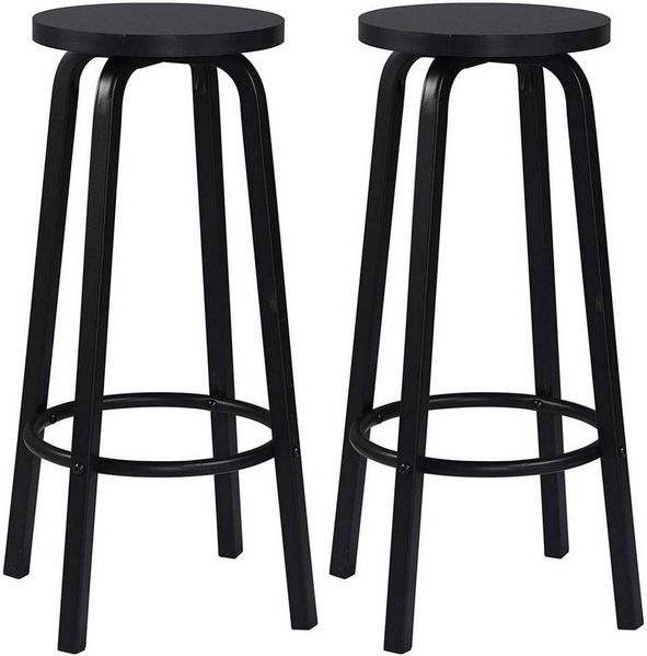 2er-Set Bistrohocker aus MDF & Metall Cindy schwarz