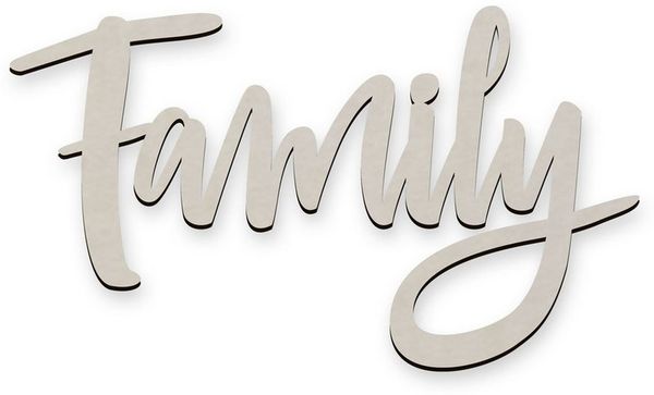 Namofactur 3D-Wandtattoo Wanddeko Schriftzug "Family" Wandbild (1 St), moderne Wandgestaltung aus Holz, für Foto Wand Collage