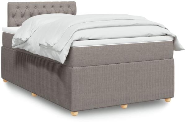 vidaXL Boxspringbett mit Matratze Taupe 120x190 cm Stoff 3289706